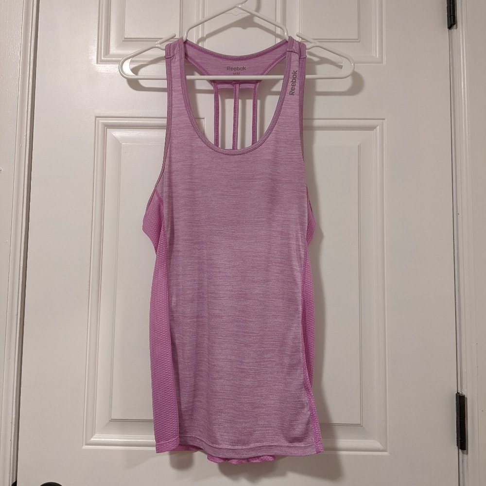 ❤️ Reebok Medium Pink Racerback Strappy Tank